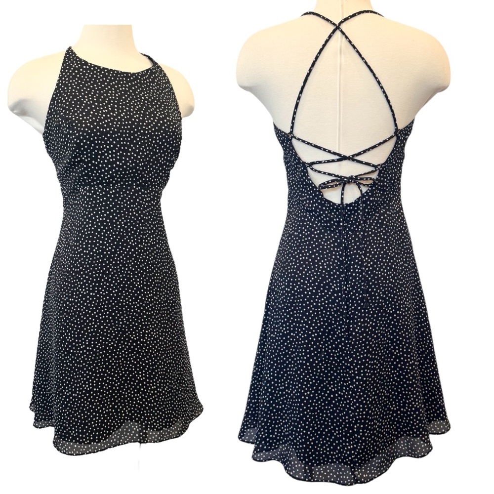 Vintage Moda International Polka Dot Ballerina Lace Up Corset 90s Slip Dress M